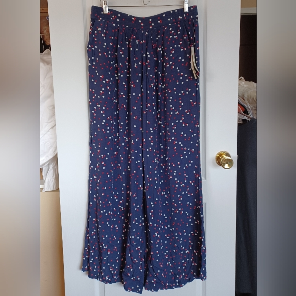 NWT WORKSHOP ANDREA JOVINE WIDE LEG PANT LARGE REESE AJ201541 HABANA CORAL MULTI